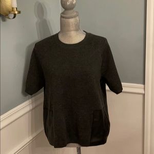 J.Crew wool sweater with leather pockets
